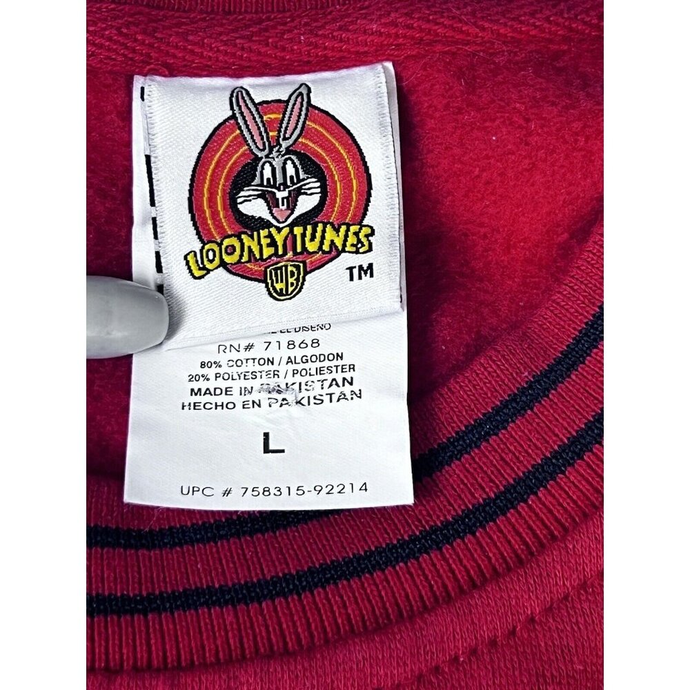 Vintage Looney Tunes Red Long Sleeve Tweety Sweatshirt Large - Picture 7 of 8